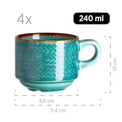 Die moderne Hausfrau Kaffeeservice, Porzellan Prospero Blau