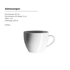 Die moderne Hausfrau Kaffeetassen Set, Porzellan Barca