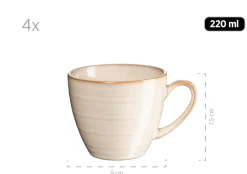 Die moderne Hausfrau Kaffeetassenset, Keramik Nottingham Beige