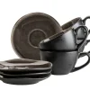 Die moderne Hausfrau Kaffeetassen-Set, Keramik Niara Organic 4 x Kaffeetasse, 4 x Untertasse