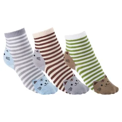 Die moderne Hausfrau Katzensocken "Minka", 3 Paar