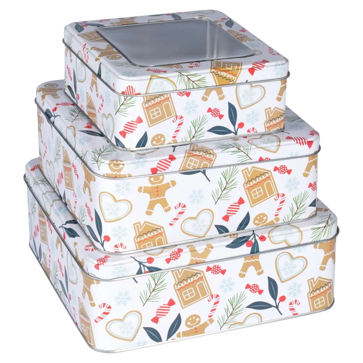 Die moderne Hausfrau Keksdosen-Set „Sichtfenster“, 3 Stück