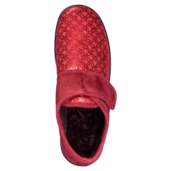 Damen Die moderne Hausfrau Kletthausschuh „Elegant“ bordeaux