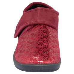 Damen Die moderne Hausfrau Kletthausschuh „Elegant“ bordeaux