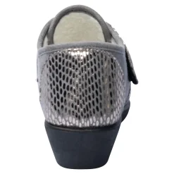 Damen Die moderne Hausfrau Klett-Hausschuh „Hanna“ warm anthrazit