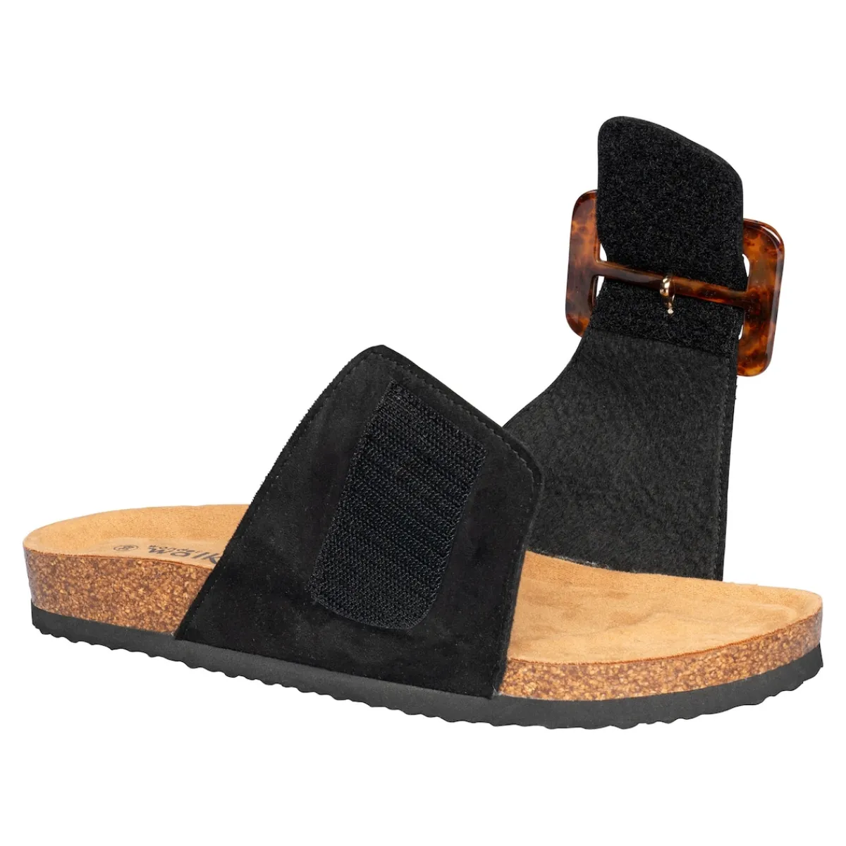 Damen Die moderne Hausfrau Klett-Pantolette „Miriam“ schwarz