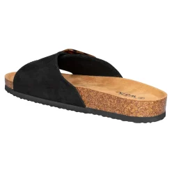 Damen Die moderne Hausfrau Klett-Pantolette „Miriam“ schwarz