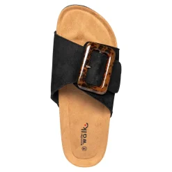 Damen Die moderne Hausfrau Klett-Pantolette „Miriam“ schwarz