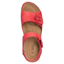 Damen Die moderne Hausfrau Klettsandalette „Carmen“ rot