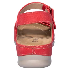 Damen Die moderne Hausfrau Klettsandalette „Carmen“ rot