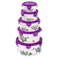 Die moderne Hausfrau Klickdosen-Set "Hortensie", 5 Stück rund