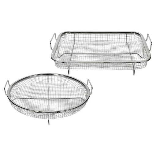 Die moderne Hausfrau Knusper-Grillkorb "Edelstahl" 2er Set, eckig und rund