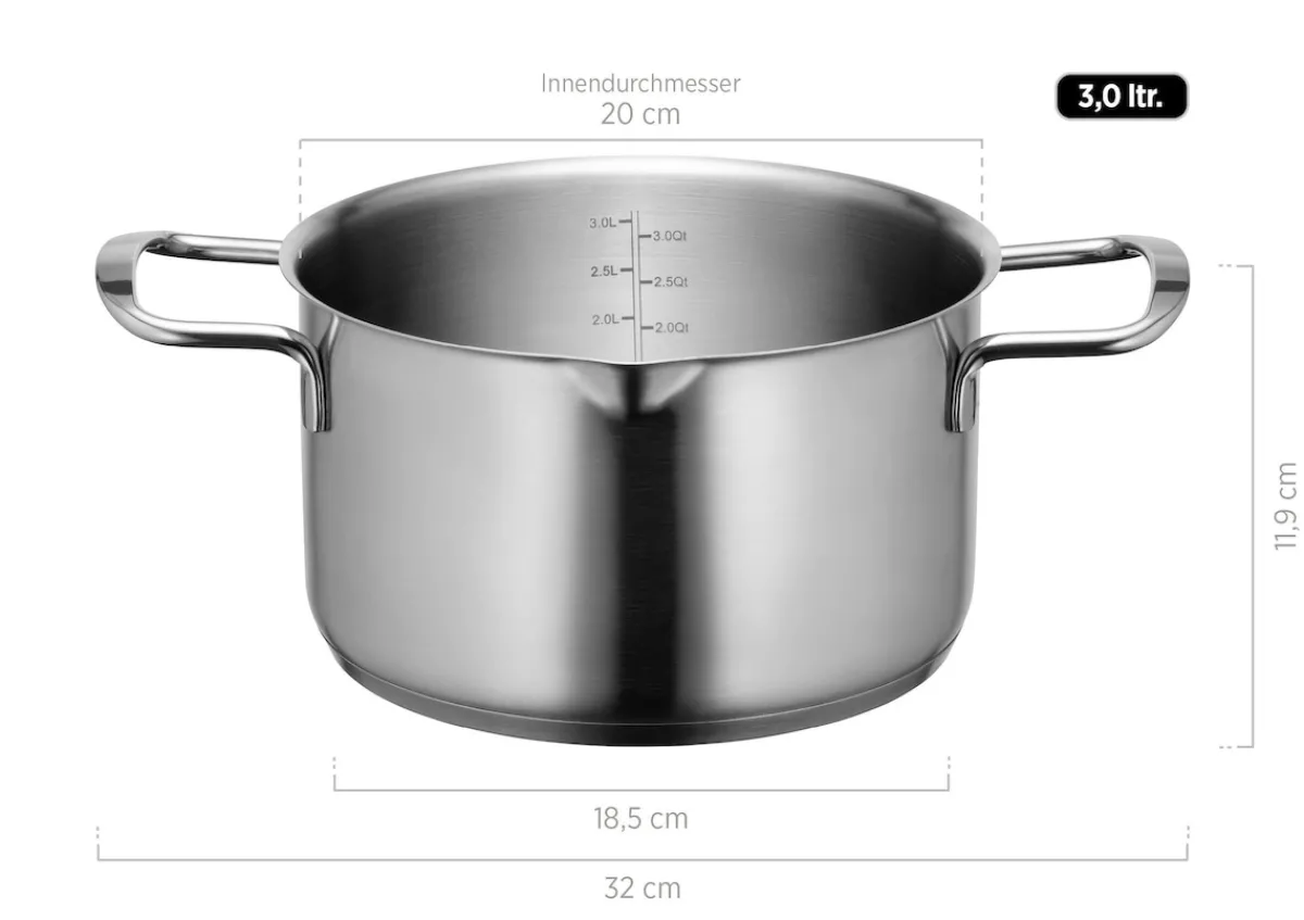 Die moderne Hausfrau Kochtopf, Edelstahl Sanvito 1 x Topf, 1 x Deckel