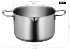 Die moderne Hausfrau Kochtopf, Edelstahl Sanvito 1 x Topf, 1 x Deckel