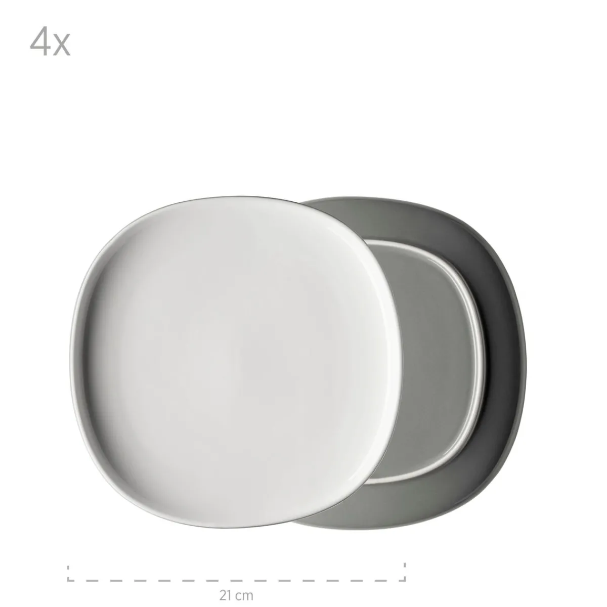 Die moderne Hausfrau Kombiservice, Keramik Isora Grau