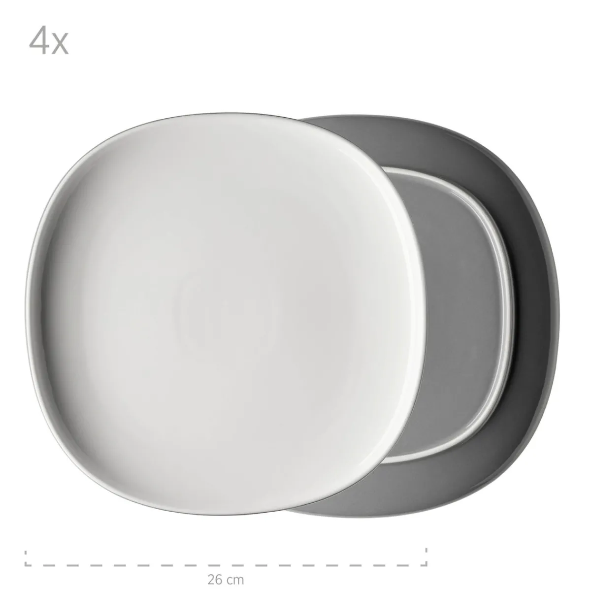 Die moderne Hausfrau Kombiservice, Keramik Isora Grau