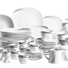 Die moderne Hausfrau Kombiservice, Porzellan LINEA NERA 6 x Speisteller, 6 x Suppenteller, 6 x Dessertteller, 6 x Kaffeetasse, 6 x Kaffeeuntertasse, 6 x Espressotasse, 6 x Espressountertasse, 6 x Kaffeebecher, 6 x Müslischüssel, 6 x Eierbecher, 1 x Zuckerdose, 1 x Giesser
