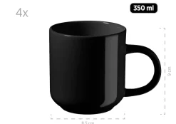 Die moderne Hausfrau Kombiservice, Steinzeug ALENIA Schwarz