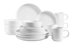 Die moderne Hausfrau Kombiservice, Steinzeug ALENIA Weiß