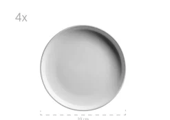 Die moderne Hausfrau Kombiservice, Steinzeug ALENIA Weiß