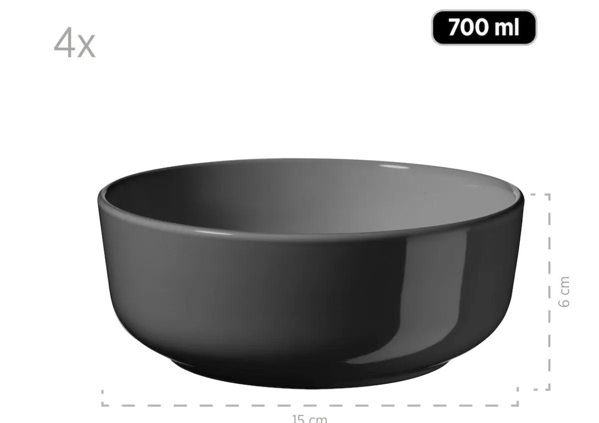 Die moderne Hausfrau Kombiservice, Steinzeug ALENIA Grau