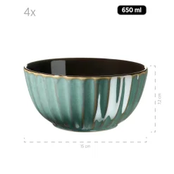 Die moderne Hausfrau Kombiservice, Steinzeug Confino Petrol