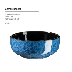 Die moderne Hausfrau Kombiservice, Steinzeug Filippa Blau