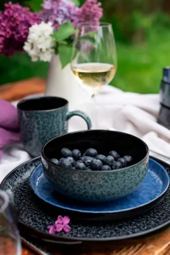 Die moderne Hausfrau Kombiservice, Steinzeug Filippa Blau