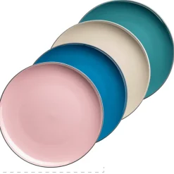 Die moderne Hausfrau Kombiservice, Steinzeug Maila Petrol, Altrosa, Beige, Dunkelblau