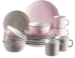 Die moderne Hausfrau Kombiservice, Steinzeug Maila Rosa / Grau / Blau / Grün