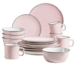 Die moderne Hausfrau Kombiservice, Steinzeug Maila Rosa / Grau / Blau / Grün