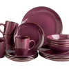 Die moderne Hausfrau Kombiservice, Steinzeug METALLIC RIM Lila
