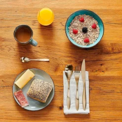 Die moderne Hausfrau Kombiservice, Steinzeug METALLIC RIM Blau