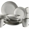 Die moderne Hausfrau Kombiservice, Steinzeug METALLIC RIM Grau