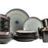 Die moderne Hausfrau Kombiservice, Steinzeug Teona 4 x Speisteller, 4 x Suppenteller, 4 x Dessertteller, 4 x Müslischüssel, 4 x Kaffeebecher