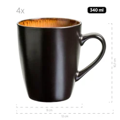 Die moderne Hausfrau Kombiservice, Steinzeug Teona 4 x Speisteller, 4 x Suppenteller, 4 x Dessertteller, 4 x Müslischüssel, 4 x Kaffeebecher