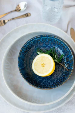 Die moderne Hausfrau Kombiservice, Steinzeug Trad. Tiles Blau