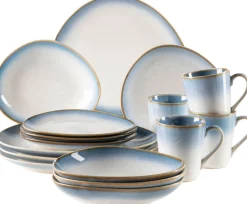 Die moderne Hausfrau Kombiservice, Steinzeut LA SINFONIA Blau