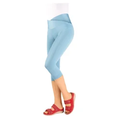 Damen Die moderne Hausfrau Komfort-Capri-Leggings "Leonie" hellblau