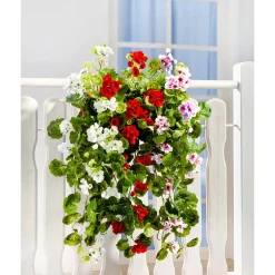 Die moderne Hausfrau Kunstblume "Hängegeranie" weiß