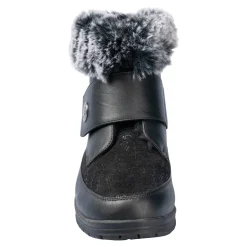 Damen Die moderne Hausfrau Kuschel-Klettstiefelette „Steffi“ schwarz