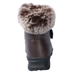 Damen Die moderne Hausfrau Kuschel-Klettstiefelette „Steffi“ schokobraun