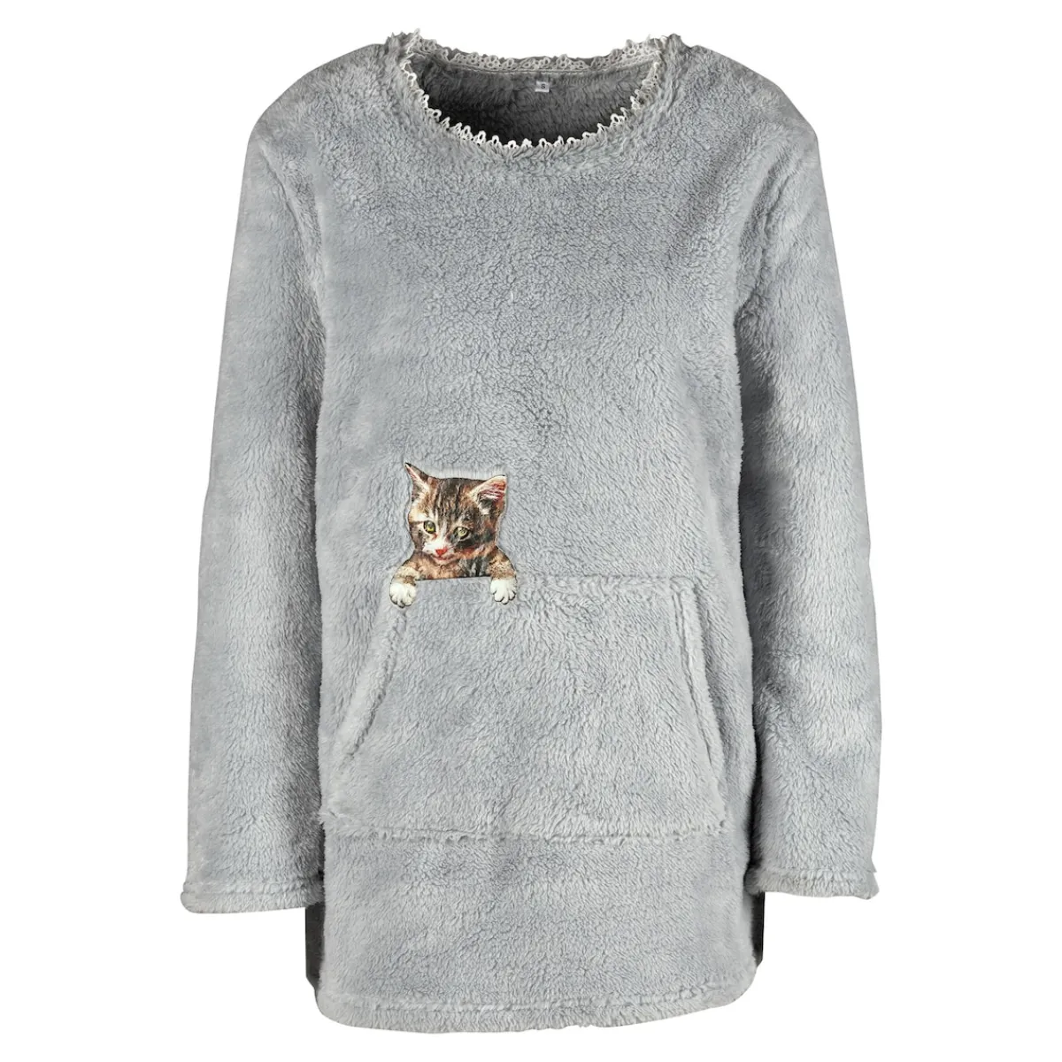 Damen Die moderne Hausfrau Kuschel-Pullover "Kater Carlo"