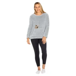 Damen Die moderne Hausfrau Kuschel-Pullover "Kater Carlo"
