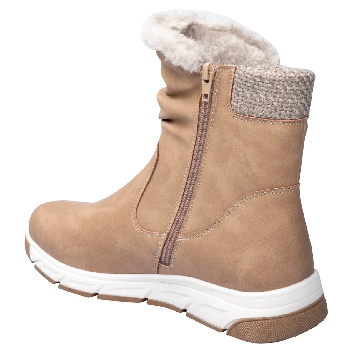 Damen Die moderne Hausfrau Kuschelstiefel „Flora“ taupe