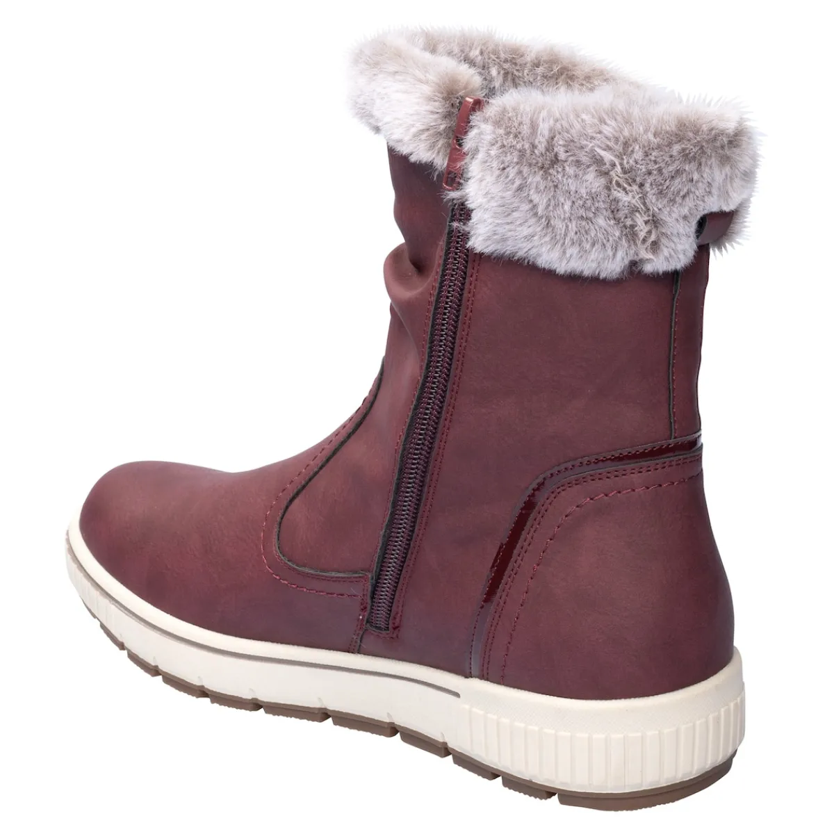Damen Die moderne Hausfrau Kuschelstiefel „Florine“ bordeaux