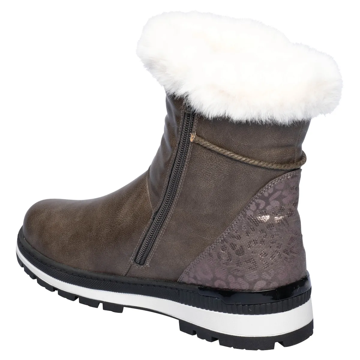 Damen Die moderne Hausfrau Kuschelstiefel "Katharina" mit Wolle taupe