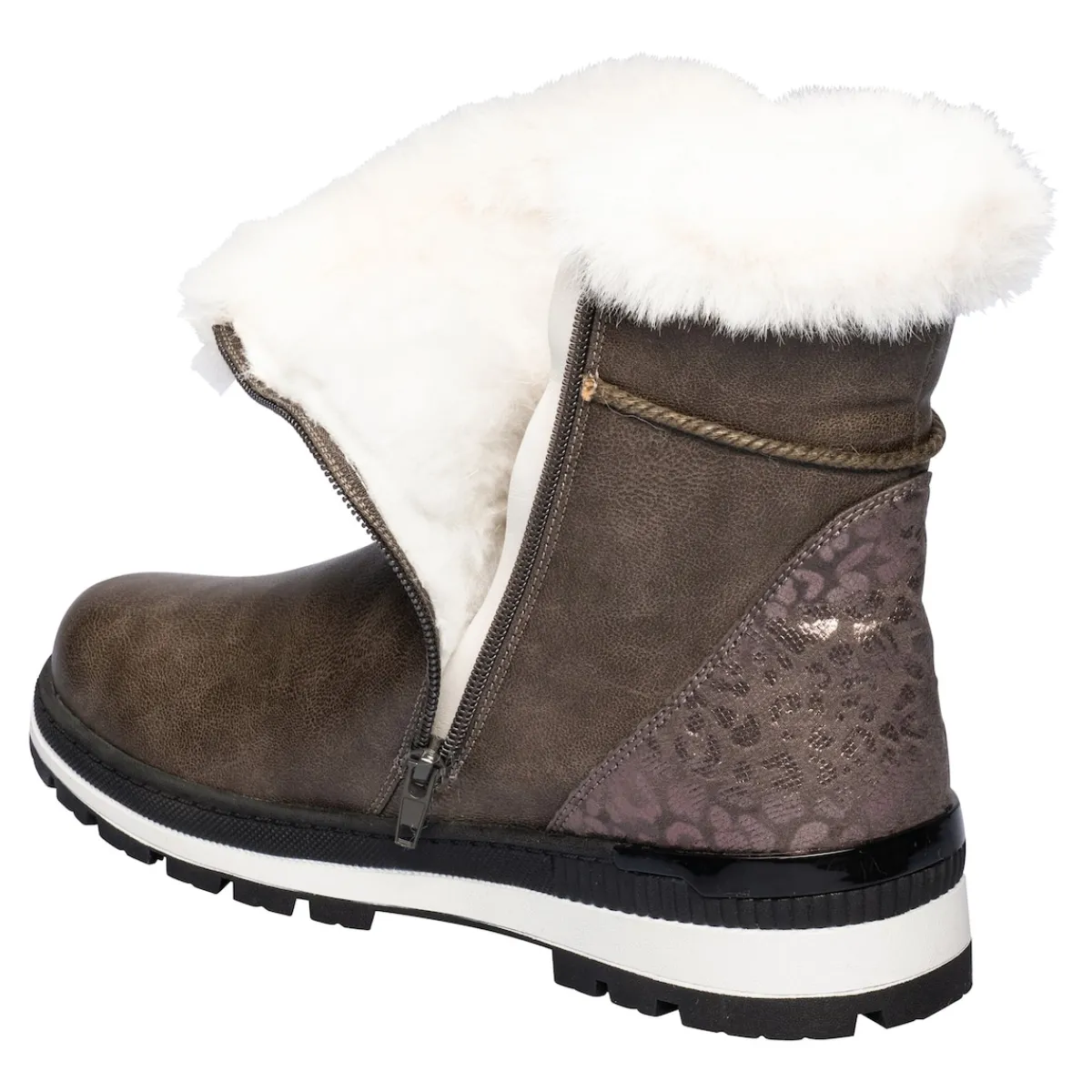 Damen Die moderne Hausfrau Kuschelstiefel "Katharina" mit Wolle taupe