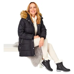 Damen Die moderne Hausfrau Kuschel-Stiefel mit Leder „Carina“