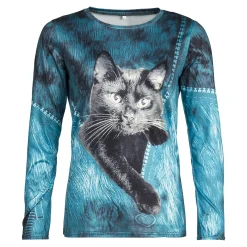 Damen Die moderne Hausfrau Langarmshirt "Kater Felix"